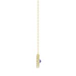 18K YELLOW GOLD 7/8CT ROUND/MARQUISE DIAMOND LADIES NECKLACE(COLOR STONE MARQUISE SAPPHIRE DIAMOND 3/4CT) - Image 3