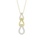 STERLING SILVER YELLOW 1/4CT ROUND DIAMOND LADIES PENDANT WITH CHAIN