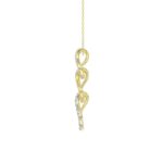 STERLING SILVER YELLOW 1/4CT ROUND DIAMOND LADIES PENDANT WITH CHAIN - Image 3