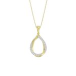 STERLING SILVER YELLOW 1/4CT ROUND DIAMOND LADIES PENDANT WITH CHAIN