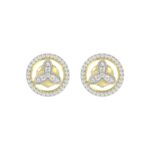 STERLING SILVER YELLOW 1/5CT ROUND DIAMOND LADIES EARRINGS