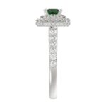 14K WHITE GOLD 1 1/3CT ROUND/PRINCESS DIAMOND LADIES FASHION RING(COLOR STONE PRINCESS GREEN EMERALD DIAMOND 1/4 CT) - Image 5