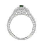 14K WHITE GOLD 2 1/3CT ROUND/OVAL DIAMOND LADIES RING(COLOR STONE OVAL GREEN EMERALD DIAMOND 7/8CT) - Image 4