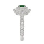 14K WHITE GOLD 2 1/3CT ROUND/OVAL DIAMOND LADIES RING(COLOR STONE OVAL GREEN EMERALD DIAMOND 7/8CT) - Image 5