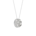 14K WHITE GOLD 2 3/8CT ROUND/OVAL DIAMOND LADIES PENDANT WITH CHAIN (COLOR STONE OVAL DIAMOND 1 3/4CT) - Image 3