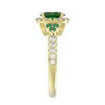 14K YELLOW GOLD 1 3/8CT ROUND/OVAL DIAMOND LADIES FASHION RING(COLOR STONE OVAL GREEN EMERALD DIAMOND 1CT) - Image 5