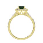 14K YELLOW GOLD 1 5/8CT ROUND/BAGUETTE/EMERALD DIAMOND LADIES FASHION RING(CENTER STONE GREEN EMERALD DIAMOND 1CT) - Image 4