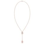 18K ROSE GOLD 1/4CT ROUND/BAGUETTE DIAMOND LADIES NECKLACE (AURORA PINK ENAMEL) - Image 2