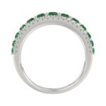 18K WHITE GOLD 1 1/6CT ROUND DIAMOND LADIES BAND(COLOR STONE ROUND GREEN EMERALD DIAMOND 7/8CT) - Image 2