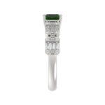 18K WHITE GOLD 1 3/8CT ROUND/BAGUETTE/EMERALD DIAMOND LADIES RING(COLOR STONE GREEN EMERALD DIAMOND 7/8CT) - Image 4