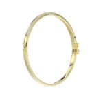 18K WHITE GOLD 1/2CT ROUND DIAMOND LADIES BANGLE (MIDNIGHT BLACK ENAMEL) - Image 3