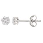18K WHITE GOLD 1CT ROUND DIAMOND LADIES FLOWER EARRINGS - Image 2