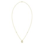 18K YELLOW GOLD 1/3CT ROUND/BAGUETTE DIAMOND LADIES NECKLACE - Image 3