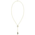 18K YELLOW GOLD 1/4CT ROUND/BAGUETTE DIAMOND LADIES NECKLACE (MIDNIGHT BLACK ENAMEL) - Image 2