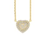 14K YELLOW GOLD 1/2CT ROUND/BAGUETTE DIAMOND LADIES NECKLACE