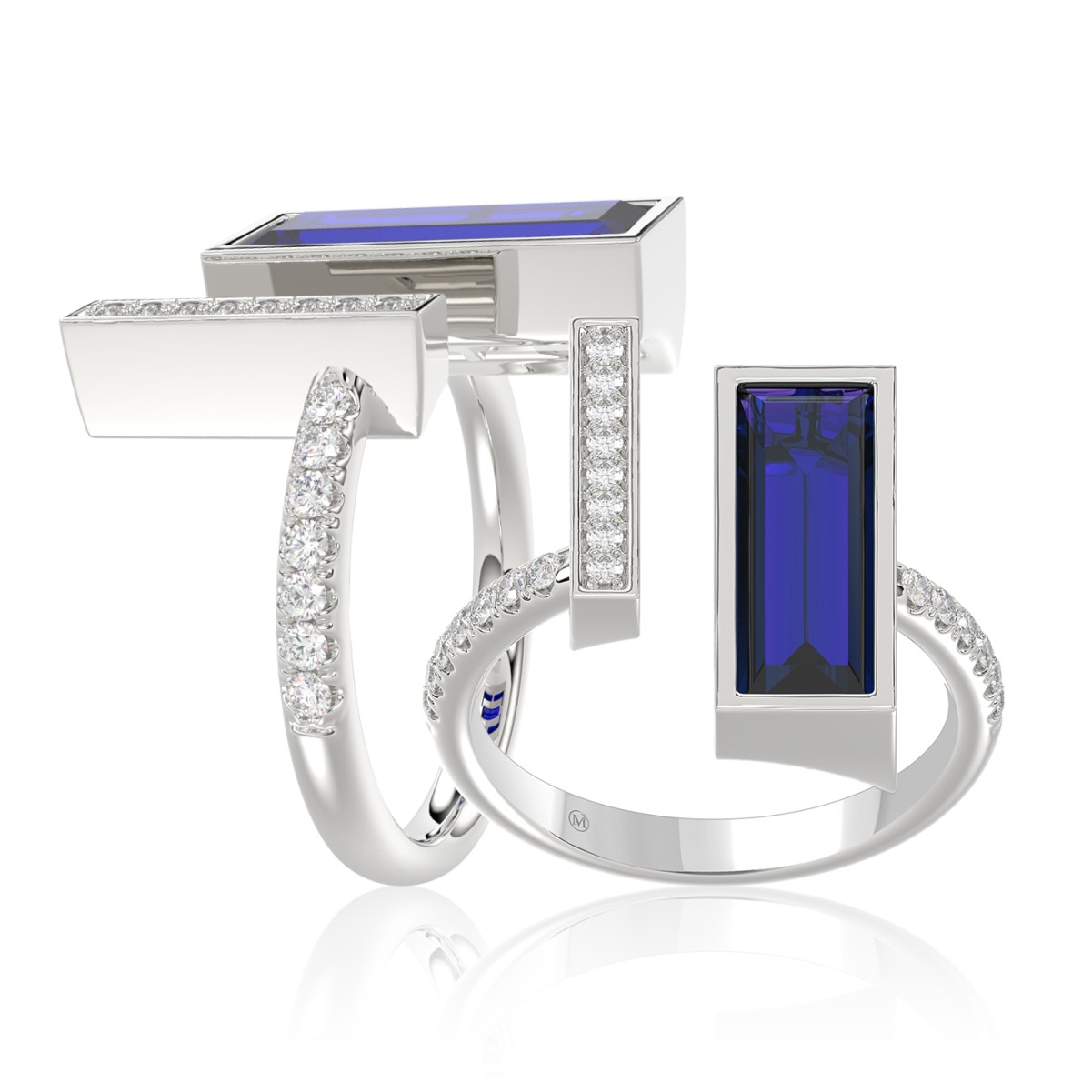 19224478_VA19283W-1201x1201.jpg 18K WHITE GOLD 1 7/8CT ROUND/ONYX DIAMOND LADIES RING(COLOR STONE BLUE ONYX DIAMOND 1 5/8CT) - Image 1