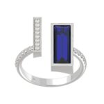 18K WHITE GOLD 1 7/8CT ROUND/ONYX DIAMOND LADIES RING(COLOR STONE BLUE ONYX DIAMOND 1 5/8CT) - Image 2