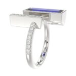 18K WHITE GOLD 1 7/8CT ROUND/ONYX DIAMOND LADIES RING(COLOR STONE BLUE ONYX DIAMOND 1 5/8CT) - Image 4