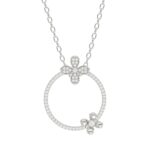 18K WHITE GOLD 1/3CT ROUND DIAMOND LADIES PENDANT WITH CHAIN