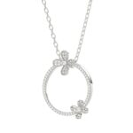 18K WHITE GOLD 1/3CT ROUND DIAMOND LADIES PENDANT WITH CHAIN - Image 2