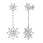 18K WHITE GOLD 1CT ROUND DIAMOND LADIES EARRINGS - Image 3
