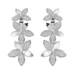 18K WHITE GOLD 3/4CT ROUND DIAMOND LADIES EARRINGS