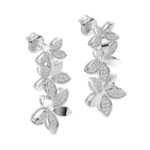 18K WHITE GOLD 3/4CT ROUND DIAMOND LADIES EARRINGS - Image 3