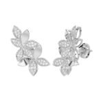 18K WHITE GOLD 3/4CT ROUND DIAMOND LADIES EARRINGS - Image 2