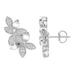 18K WHITE GOLD 3/4CT ROUND DIAMOND LADIES EARRINGS - Image 3