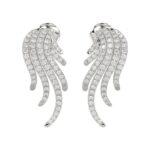 18K WHITE GOLD 3/4CT ROUND DIAMOND LADIES EARRINGS