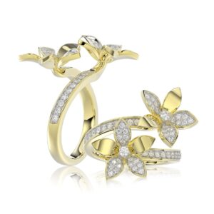18K YELLOW GOLD 1/2CT ROUND DIAMOND LADIES RING