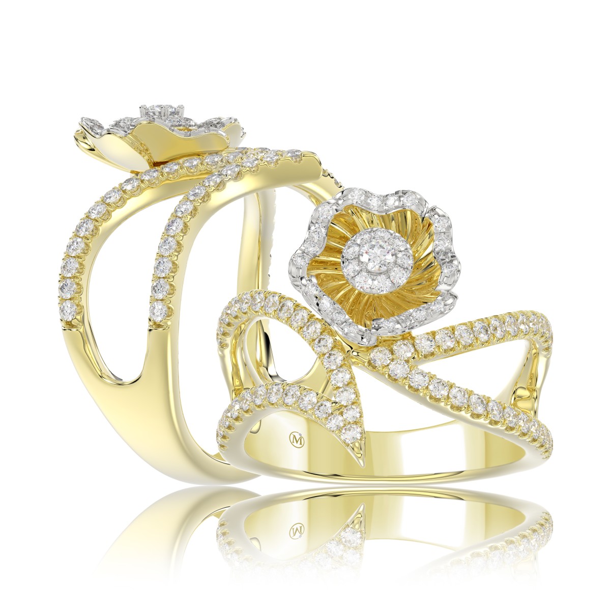19224578_VA21108Y-1201x1201.jpg 18K YELLOW GOLD 1/2CT ROUND DIAMOND LADIES RING - Image 1