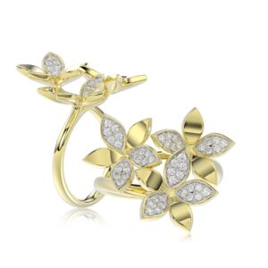 18K YELLOW GOLD 1/3CT ROUND DIAMOND LADIES RING