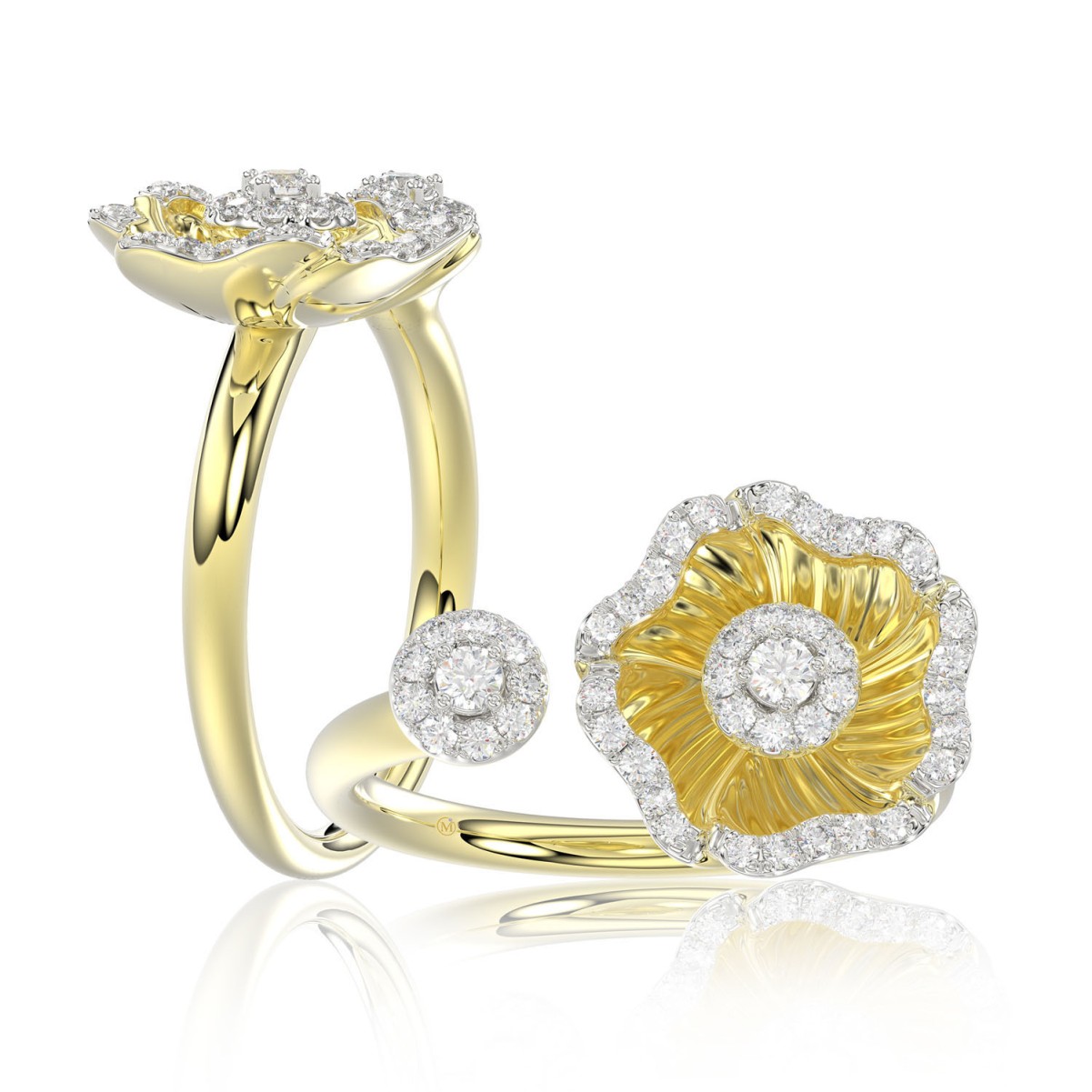 19224582_VA18804Y-1201x1201.jpg 18K YELLOW GOLD 1/4CT ROUND DIAMOND LADIES RING - Image 1