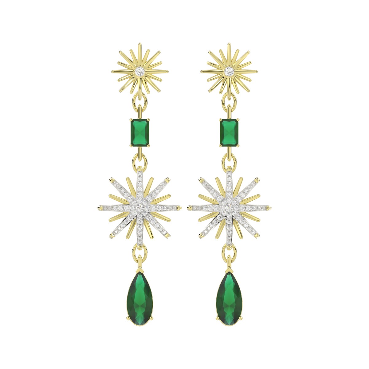 19224587_VA21192Y-1201x1201.jpg 18K YELLOW GOLD 13 3/4CT ROUND/PEAR/EMERALD DIAMOND LADIES EARRINGS(COLOR STONE ONYX/PEAR DIAMOND 9.00CT/EMERALD DIAMOND 4CT) - Image 1