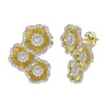 18K YELLOW GOLD 1CT ROUND DIAMOND LADIES EARRINGS - Image 2