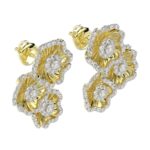 18K YELLOW GOLD 1CT ROUND DIAMOND LADIES EARRINGS - Image 4