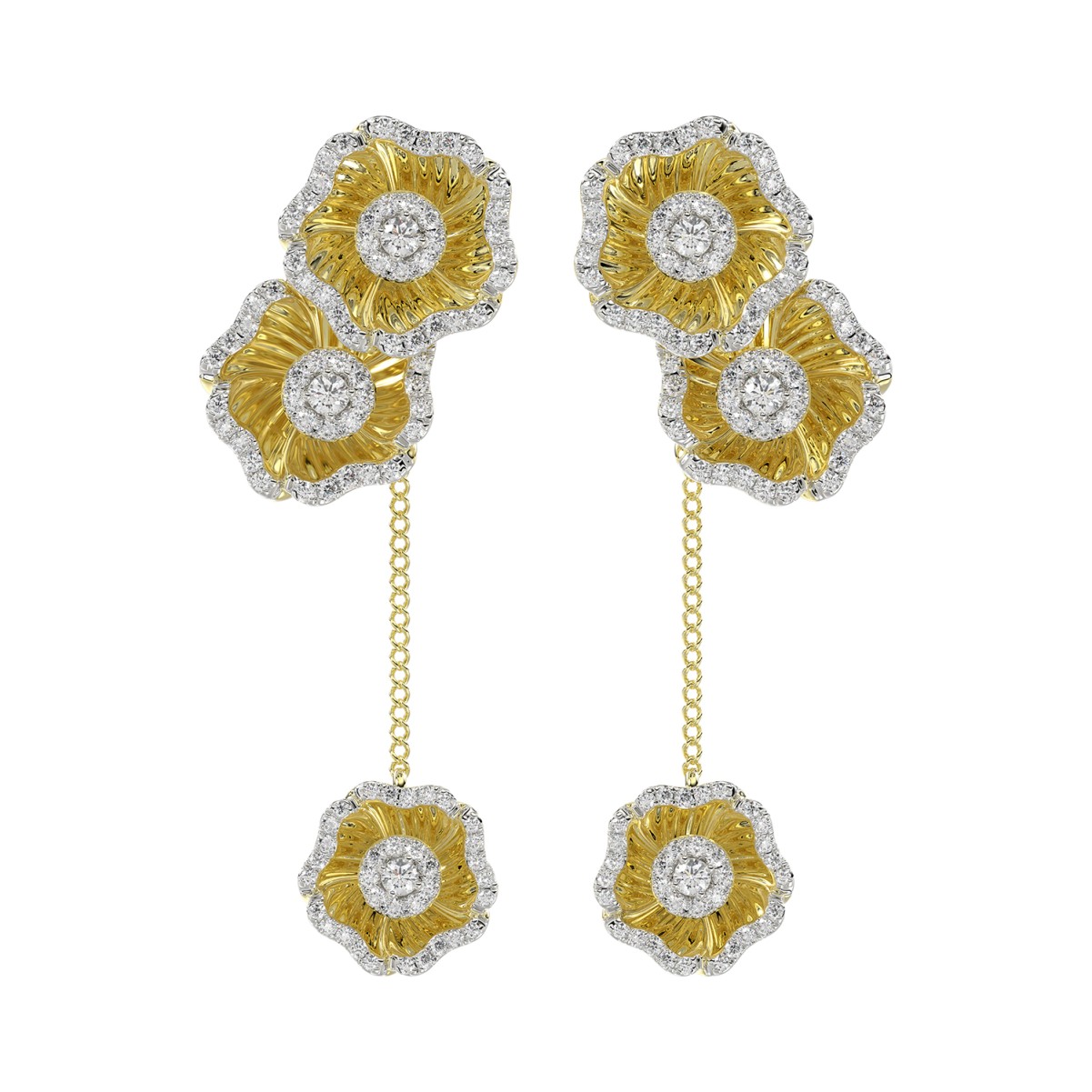 19224590_VA19230Y-1201x1201.jpg 18K YELLOW GOLD 1CT ROUND DIAMOND LADIES EARRINGS - Image 1