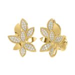 18K YELLOW GOLD 1CT ROUND DIAMOND LADIES EARRINGS - Image 2