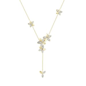 18K YELLOW GOLD 1CT ROUND DIAMOND LADIES NECKLACE