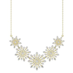 18K YELLOW GOLD 2 1/4CT ROUND DIAMOND LADIES NECKLACE