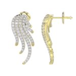 18K YELLOW GOLD 3/4CT ROUND DIAMOND LADIES EARRINGS - Image 2