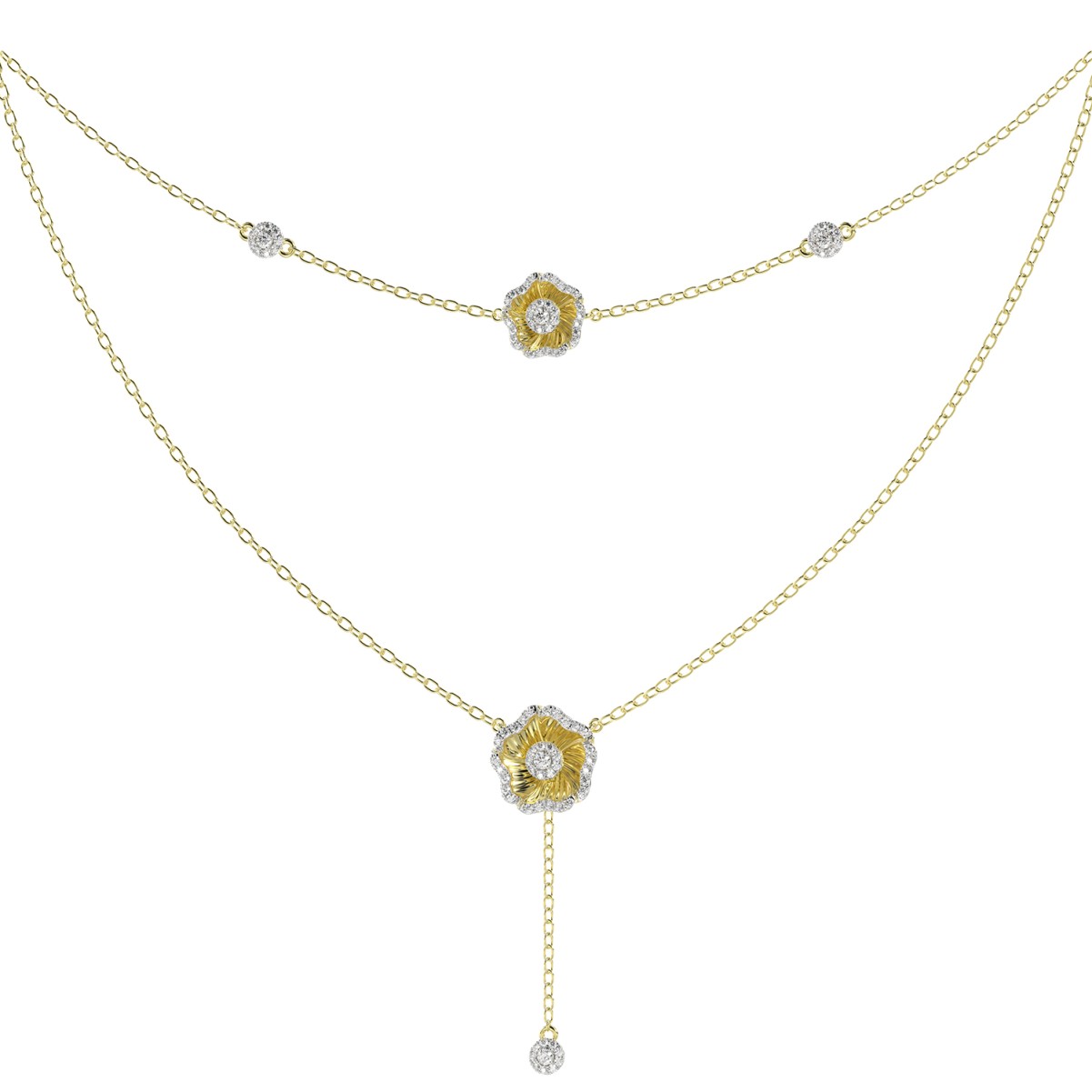19224613_VA18812Y-1201x1201.jpg 18K YELLOW GOLD 3/4CT ROUND DIAMOND LADIES NECKLACE - Image 1