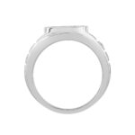 14K WHITE GOLD 1CT ROUND DIAMOND MEN'S RING - Image 2
