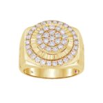 14K YELLOW GOLD 1 1/2CT ROUND DIAMOND MEN'S RING