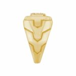 14K YELLOW GOLD 1/2CT ROUND DIAMOND MEN'S RING - Image 3