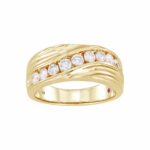14K YELLOW GOLD 1CT ROUND DIAMOND MEN'S BAND