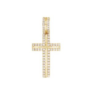 14K YELLOW GOLD 1CT ROUND DIAMOND MEN'S PENDANT