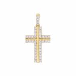 14K YELLOW GOLD 1CT ROUND DIAMOND MEN'S PENDANT