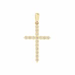 14K YELLOW GOLD 2CT ROUND DIAMOND MENS PENDANT - Image 2